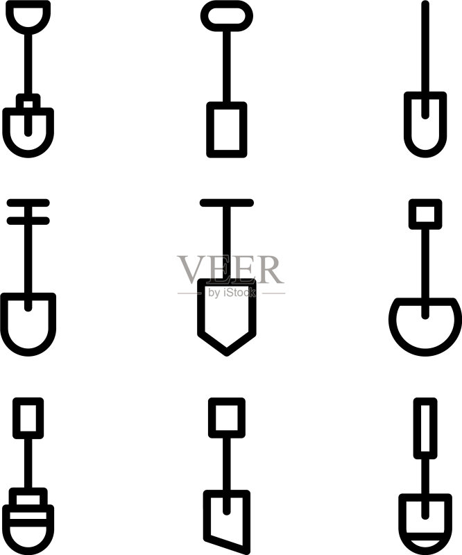铲子图标或Logo独立标志符号图标素材