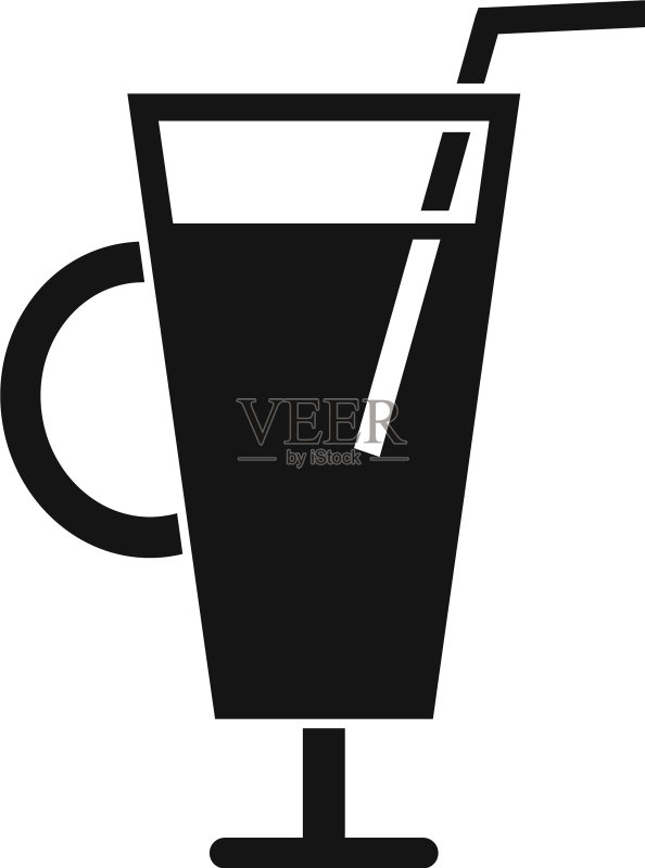 拿铁饮品简约图标图标素材