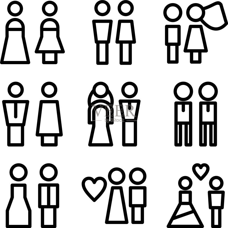 婚礼图标或logo独立标志符号图标素材