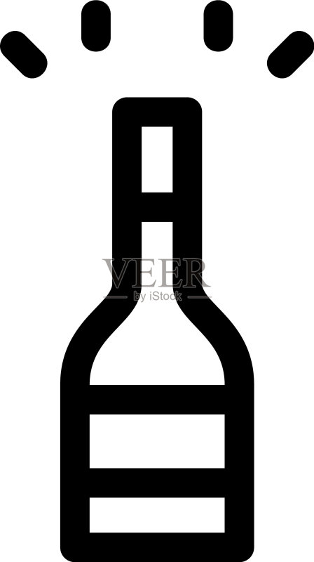 香槟图标或标志，隔离符号图标素材