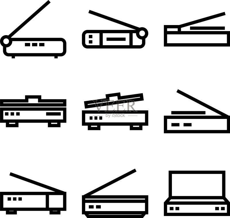 扫描仪图标或logo孤立符号图标素材