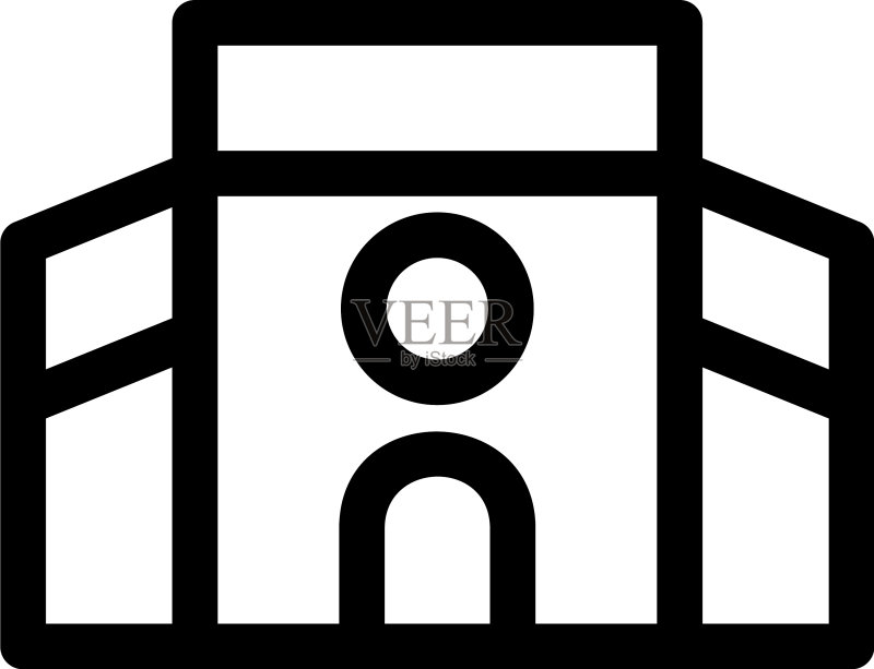 学校建筑图标或logo独立标志符号图标素材