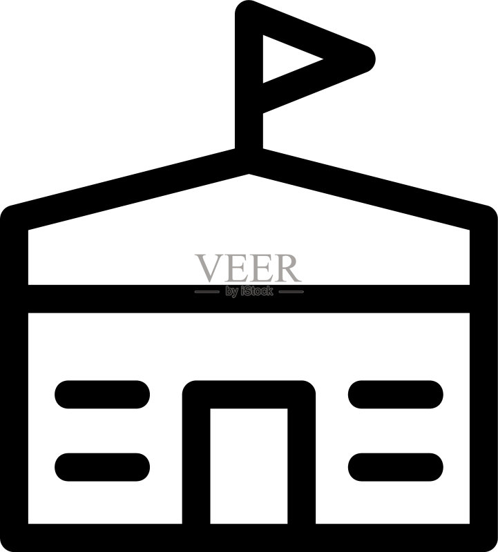 学校建筑图标或logo独立标志符号图标素材