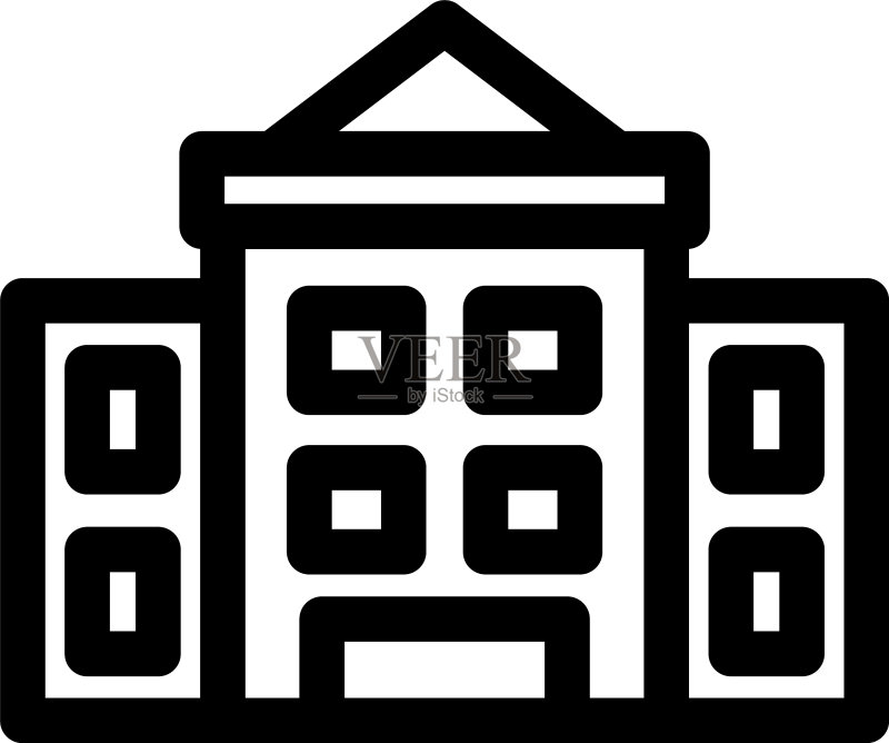 学校建筑图标或logo独立标志符号图标素材