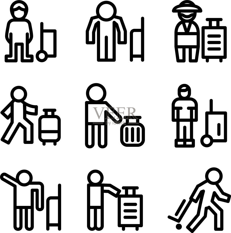 旅行者图标或标志孤立符号图标素材