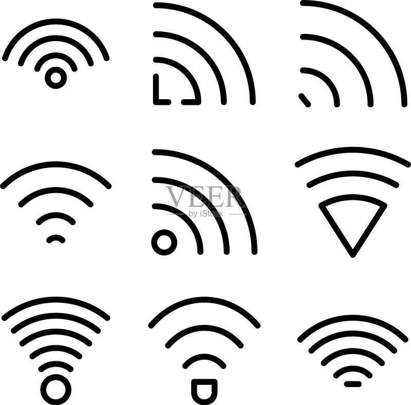 Wifi图标或标志孤立标志符号图标素材
