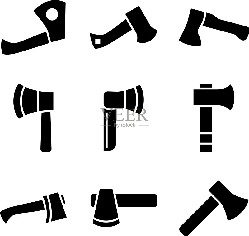 斧头图标或标志，独立符号图标素材
