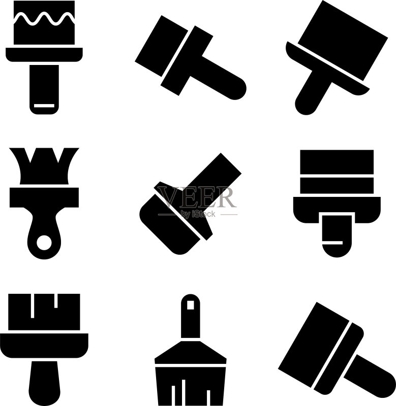 孤立的画笔图标或logo标志符号图标素材