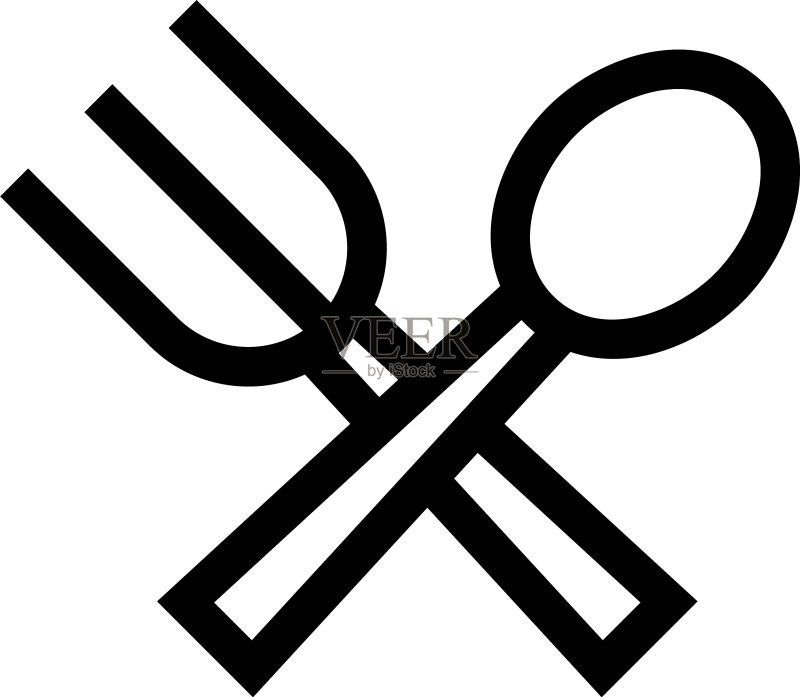 餐具图标或Logo独立标志图标素材
