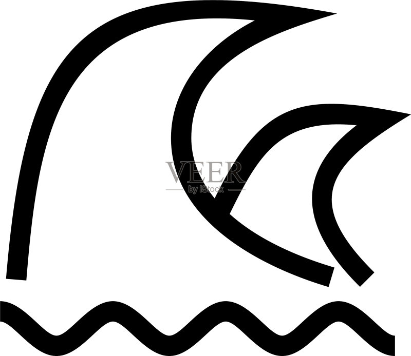 独立波浪图标或标志图标素材