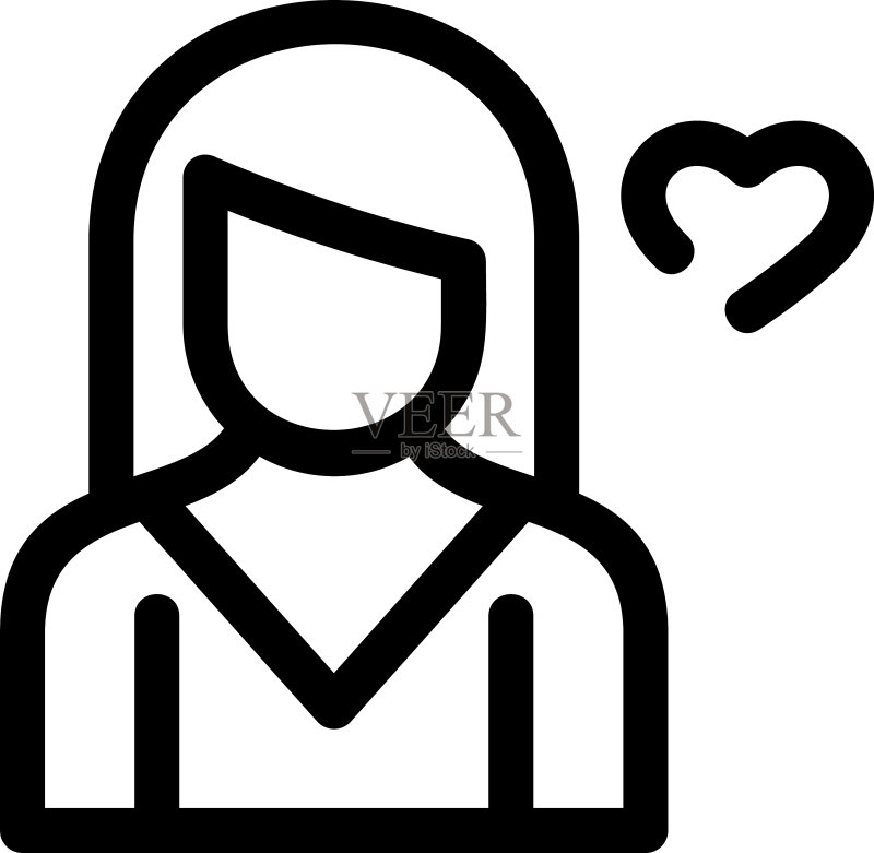 恋爱中的女人图标或Logo孤立标志符号图标素材