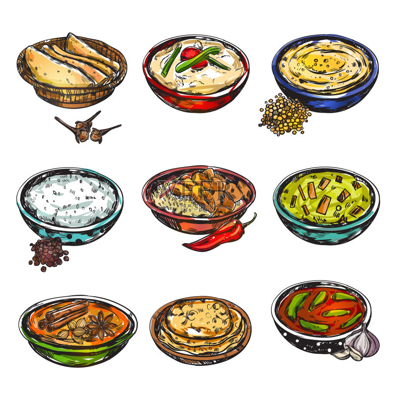 印度美食图标集图标素材