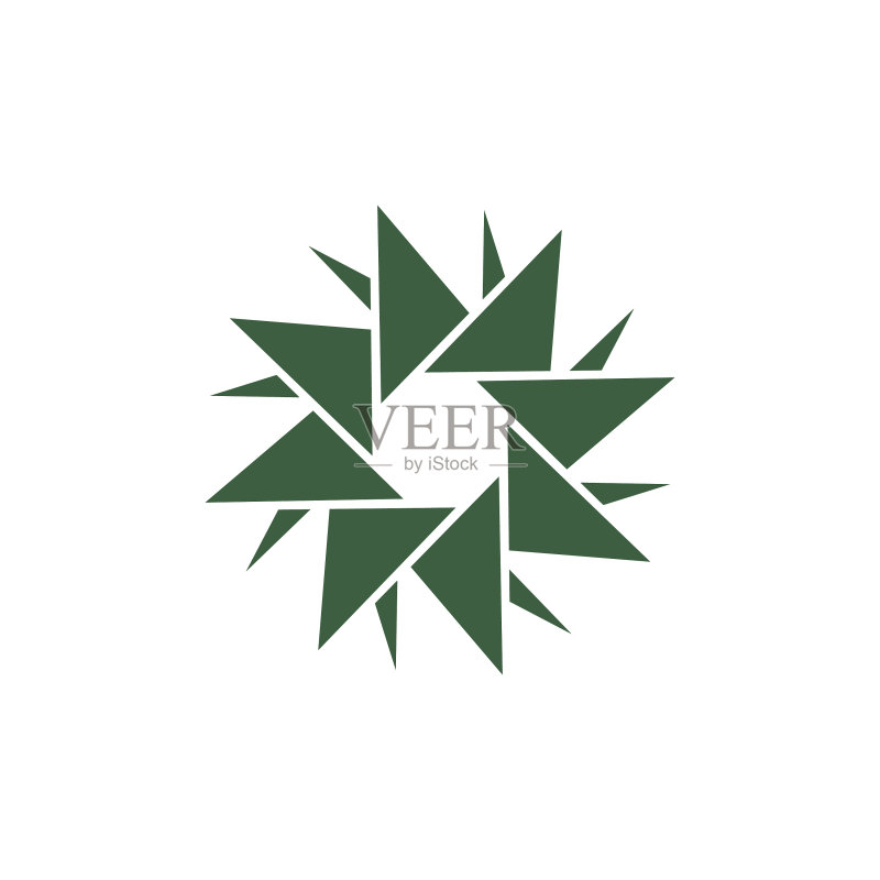 纸质涡旋折纸涡轮工业Logo图标素材