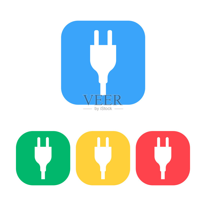 用于平面设计、logo、网站、社交媒体、移动应用、UI插图的电源插头图标矢量图图标素材