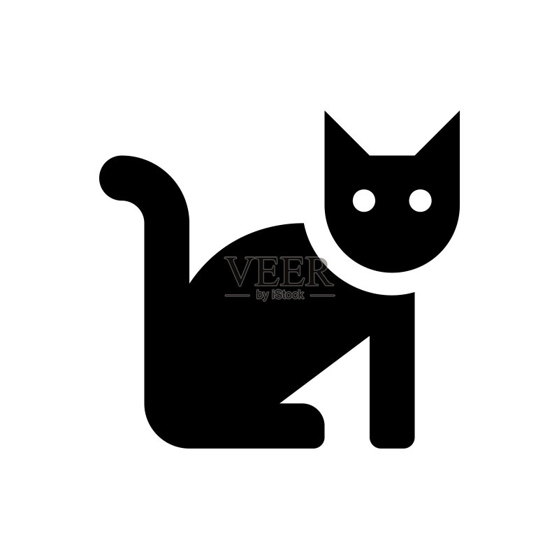 猫矢量图标：宠物猫符号，矢量图EPS 10图标素材