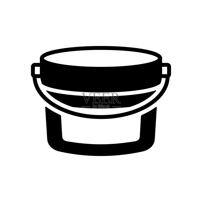 塑料桶容器油漆或食品标志图标图标素材