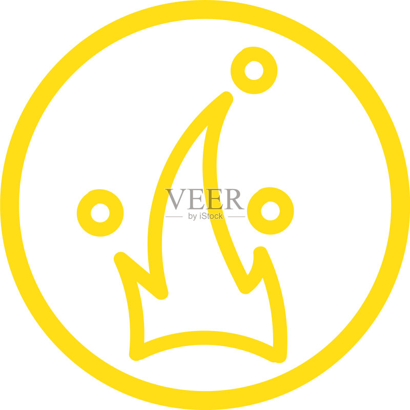 白色背景上的金色优雅皇冠图标素材