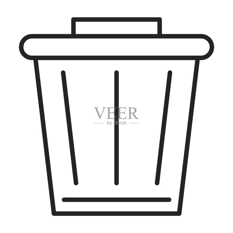 垃圾箱轮廓符号图标图标素材
