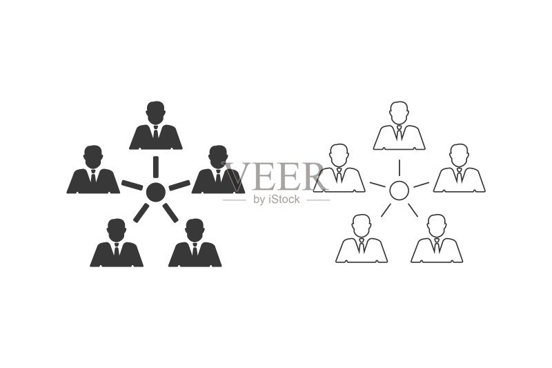 管理图标集：团队合作管理图标矢量图图标素材