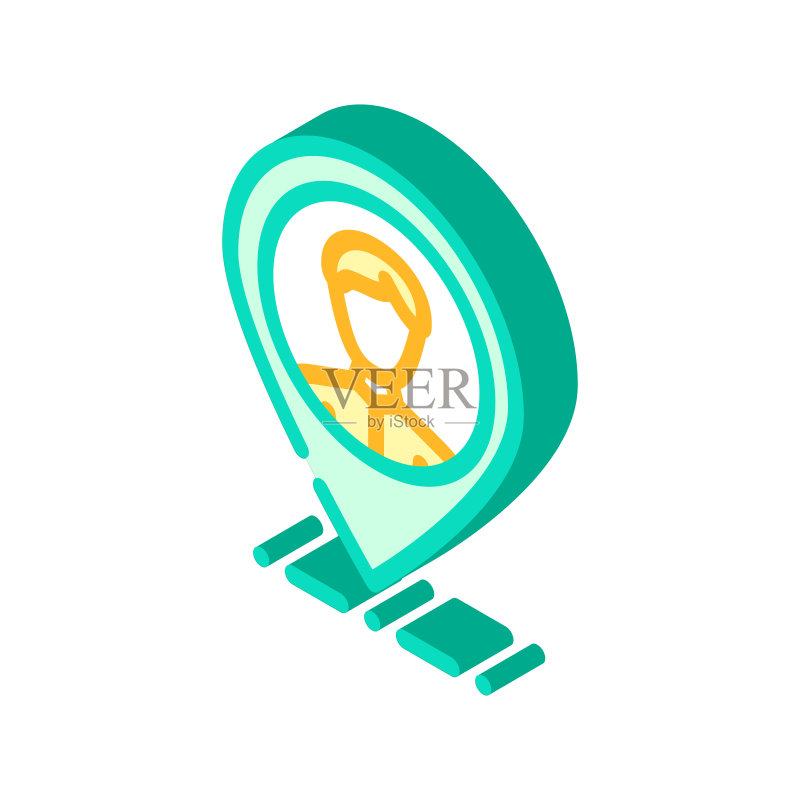 客户端地理标记KYC 2.5D等距图标矢量图图标素材