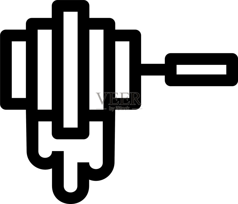 蜂蜜勺图标或logo独立标志图标素材
