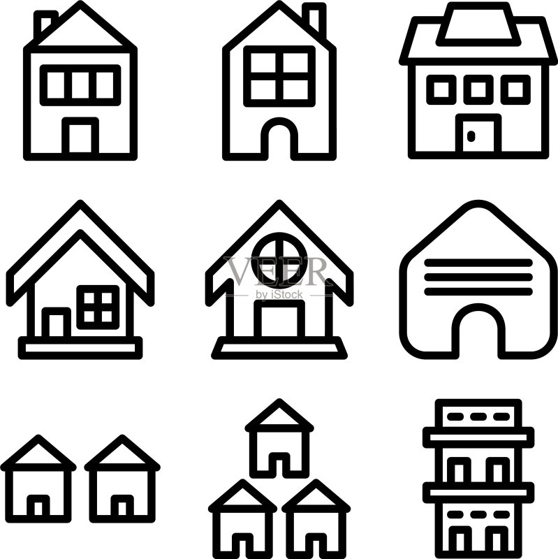 住宿图标或徽标隔离符号图标素材