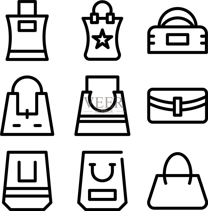 女士包包图标或logo图标素材