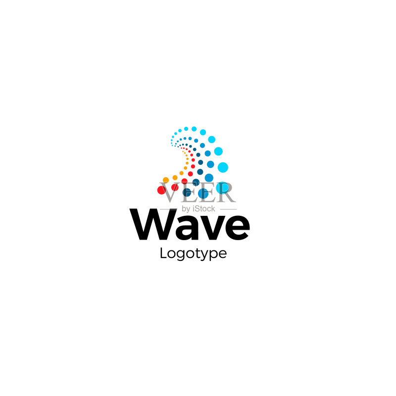 波浪Logo概念抽象波浪形点图标素材