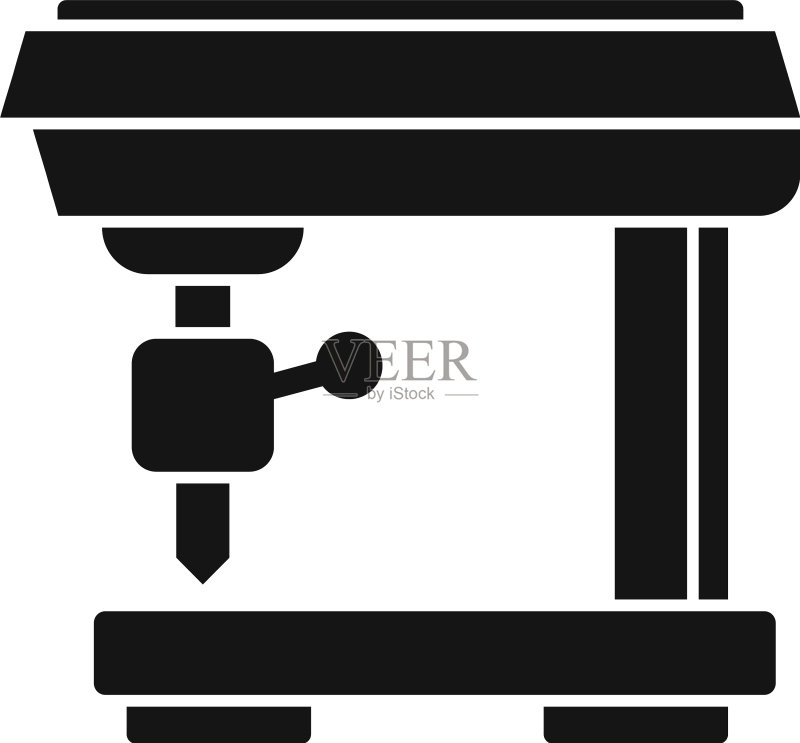 电脑铣床图标简约风格图标素材