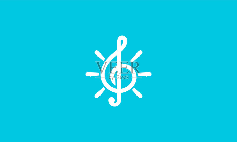 带方向盘标志符号的音符图标图标素材