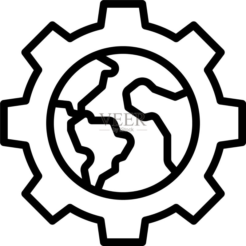 地球日齿轮图标图标素材