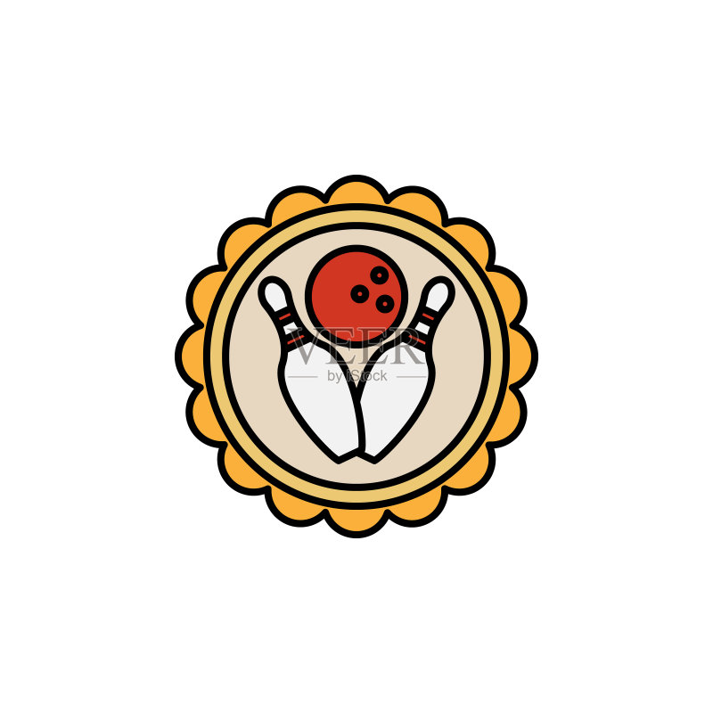 保龄球线条重绘图标，适用于网页、Logo、移动应用、UI、UX图标素材