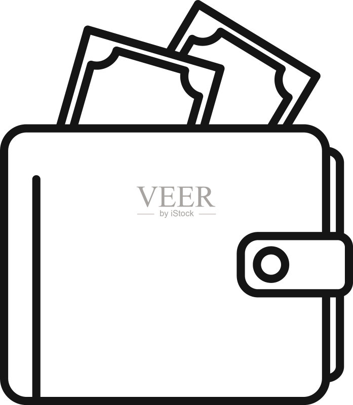 钱包图标轮廓样式图标素材