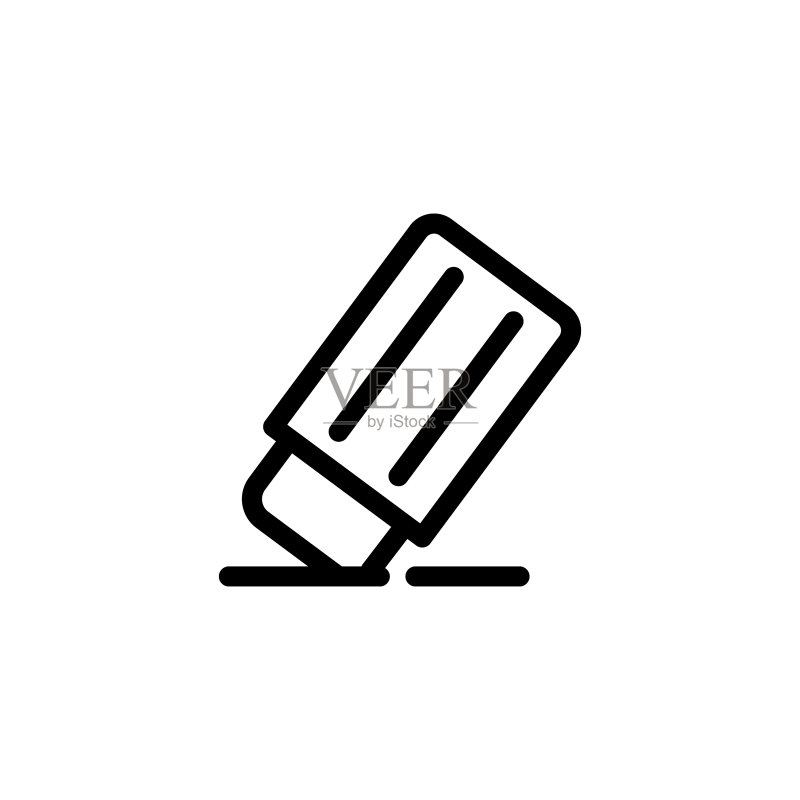 橡皮擦线条图标，办公工具图标图标素材