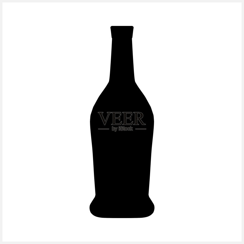 酒瓶剪影模具图标素材