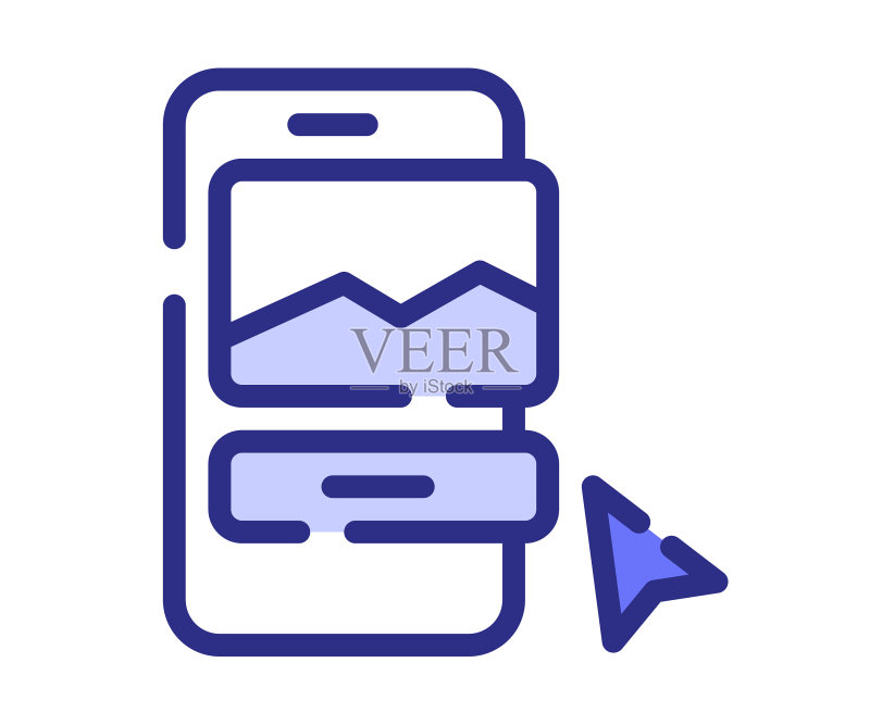 带短划线的移动设计App独立图标图标素材