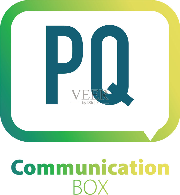 首字母PQ通信盒子Logo设计图标素材