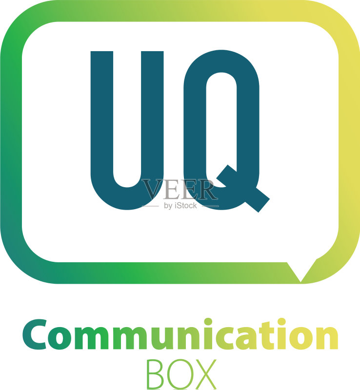 首字母UQ通信盒logo设计图标素材