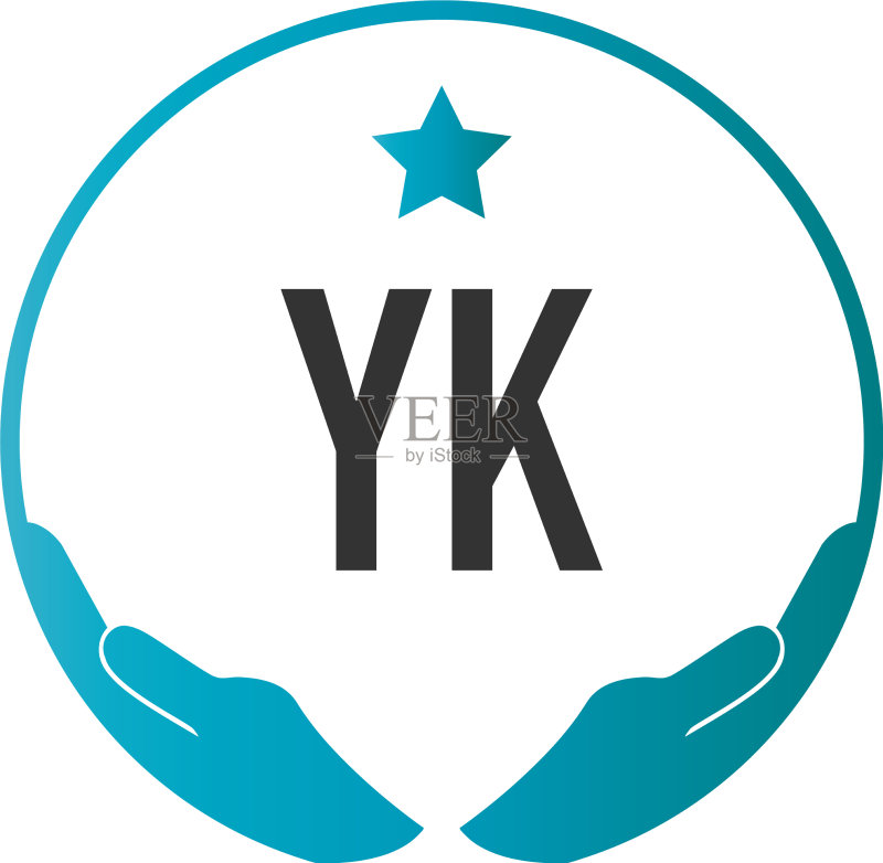 字母YK手部护理标志设计模板图标素材
