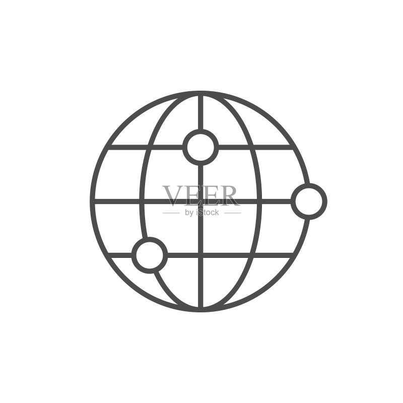 世界定位线性轮廓图标图标素材