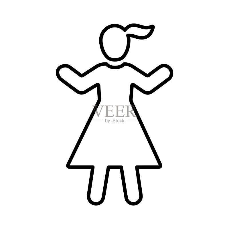 商业女性线条图标图标素材