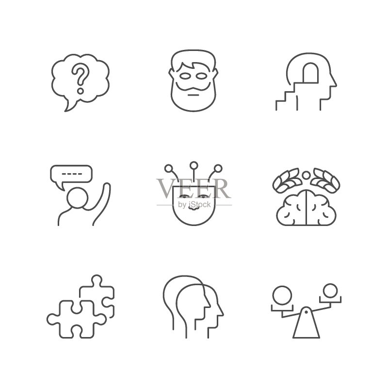 哲学线条图标图标素材