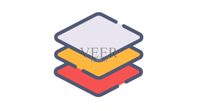 图层设计排列单一隔离图标图标素材