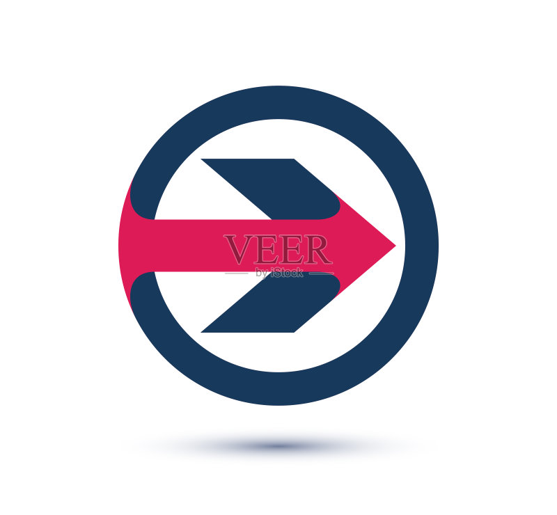 圆形箭头矢量Logo，3D技术与发展概念，商业主题成功图标图标素材