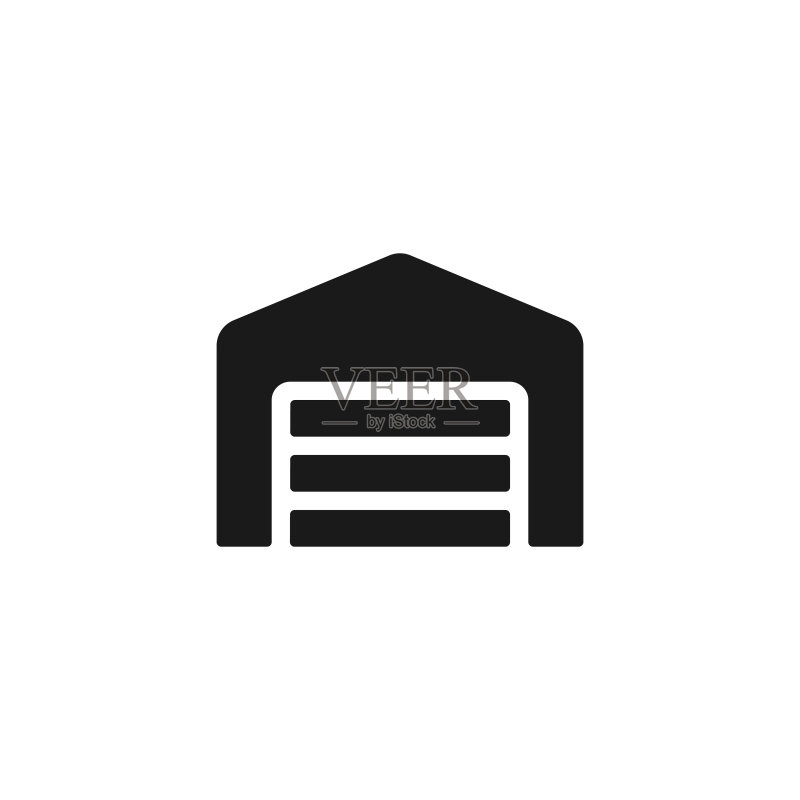 车库矢量图标。隔离的车库标志。矢量EPS 10图标素材