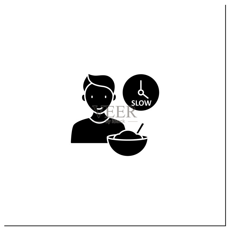 专注饮食的标志符号图标素材