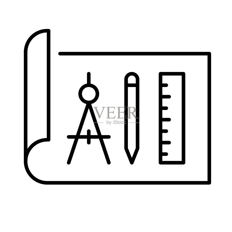 单色项目计划图标图标素材