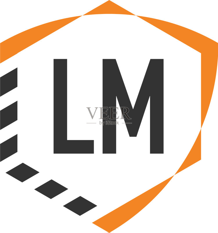 字母LM盾牌六边形logo模板图标素材