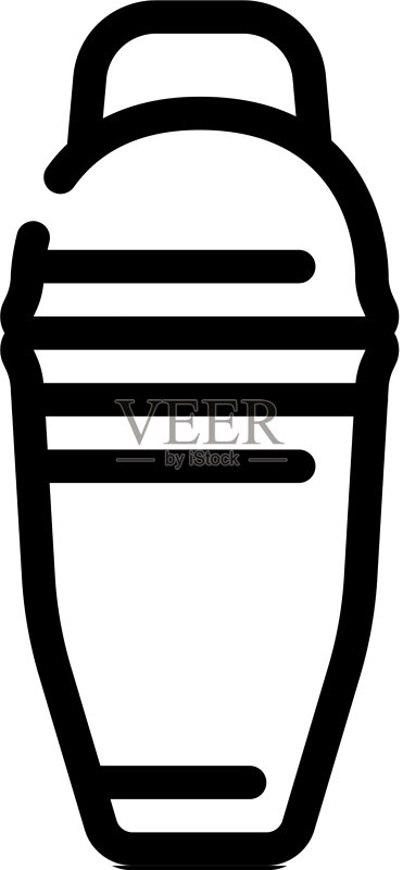 鸡尾酒摇酒器调酒师线条图标图标素材