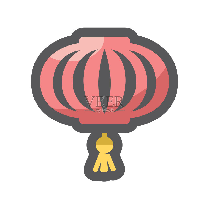 中式纸灯笼图标卡通图标素材